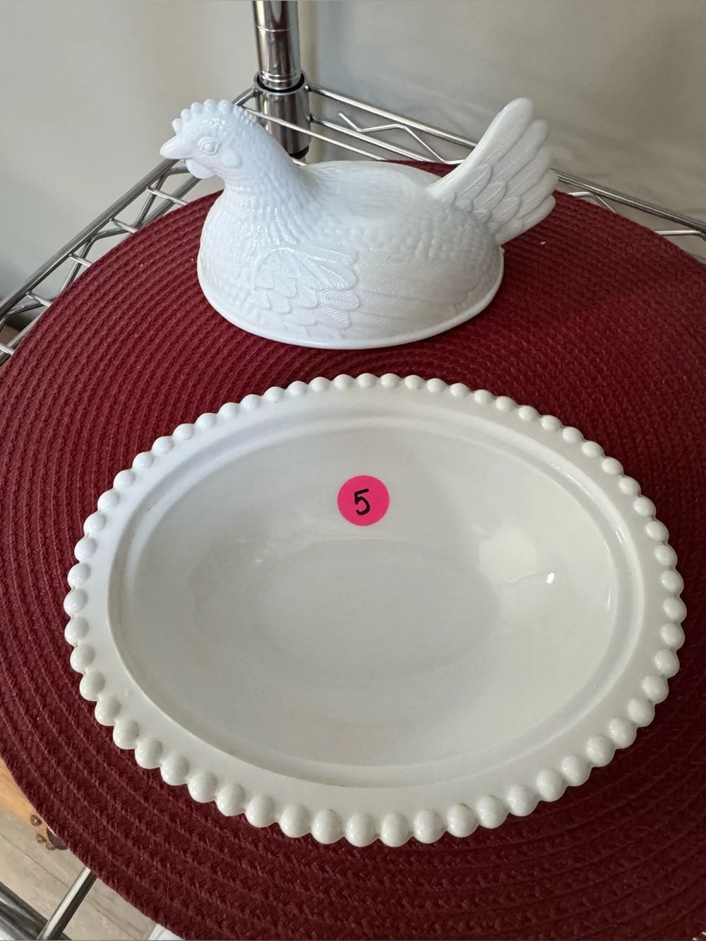 Indiana Glass White Milk Glass Hen Covered Dish